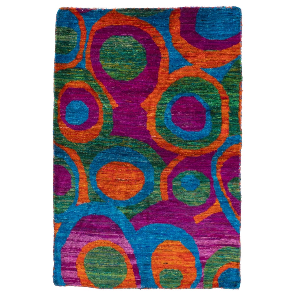 ECARPETGALLERY Hand-knotted Opulence Blue Silk Rug - 3'11 x 6'0