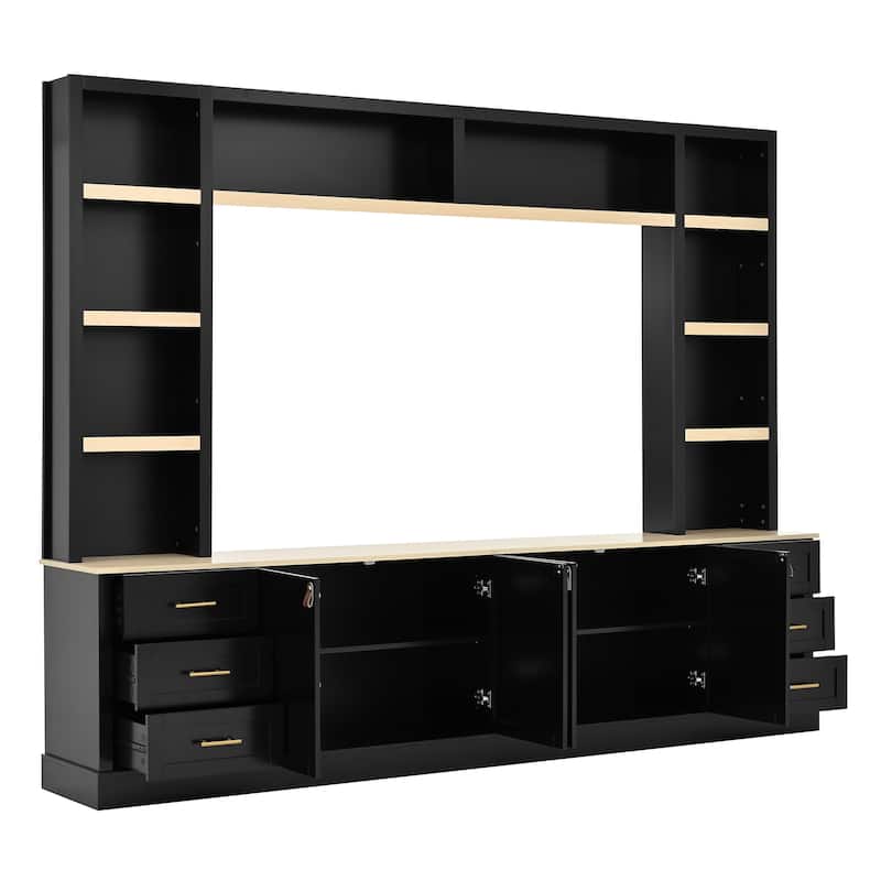 Entertainment Center Wall Unit with Bookshelves
