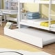 preview thumbnail 5 of 7, Functional Design Rubber Wood Bunk Bed with Twin Trundle, Ladder and Safety Guardrails, Twin Over Twin, White