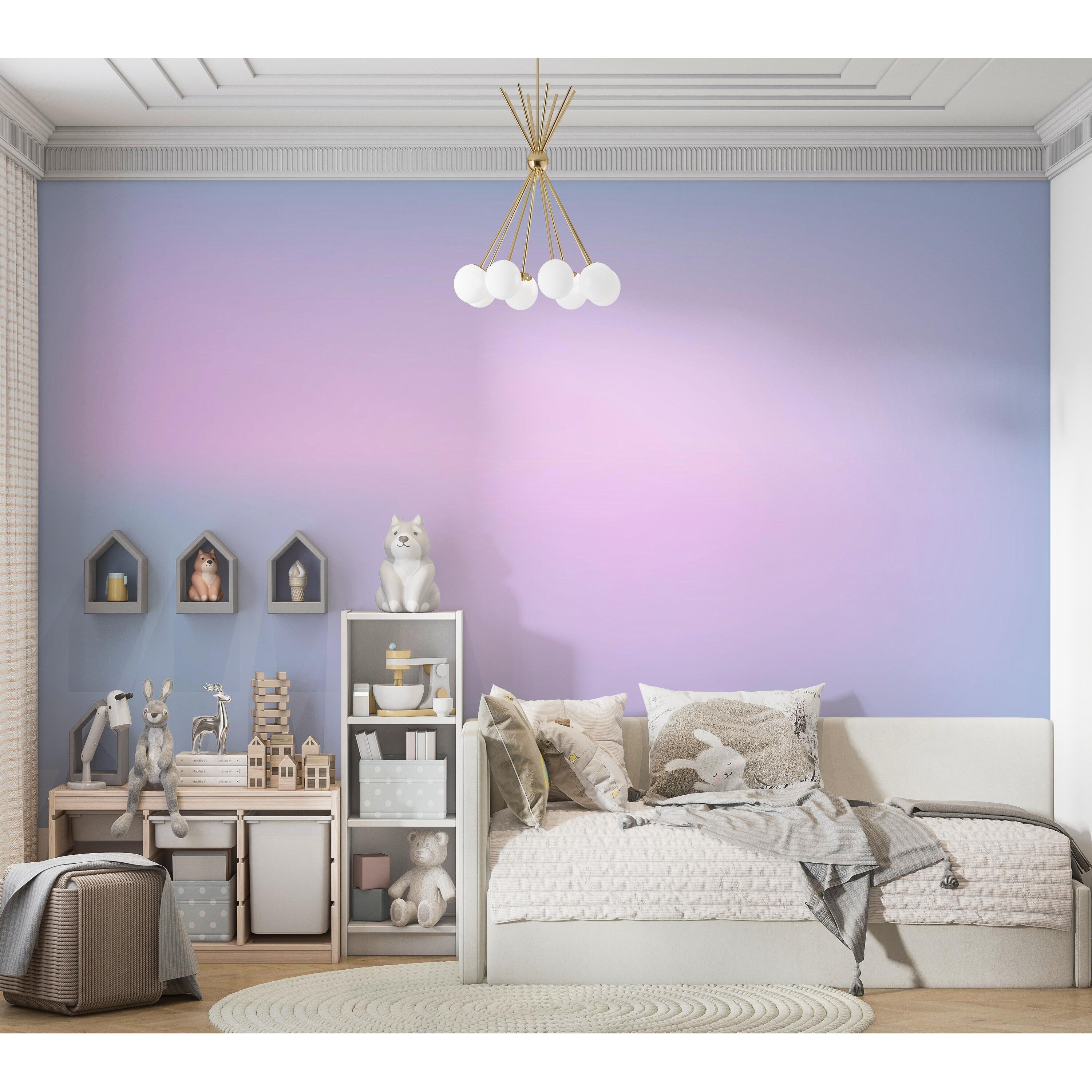 light purple wallpaper bedroom