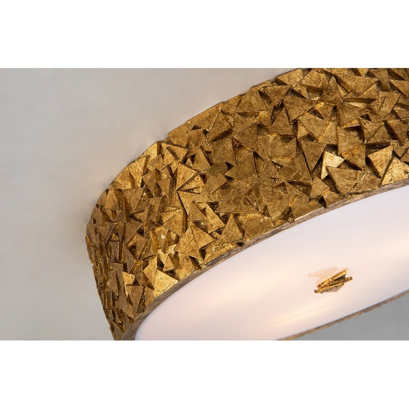 Mosaic 3-Light flush Mount in Gold