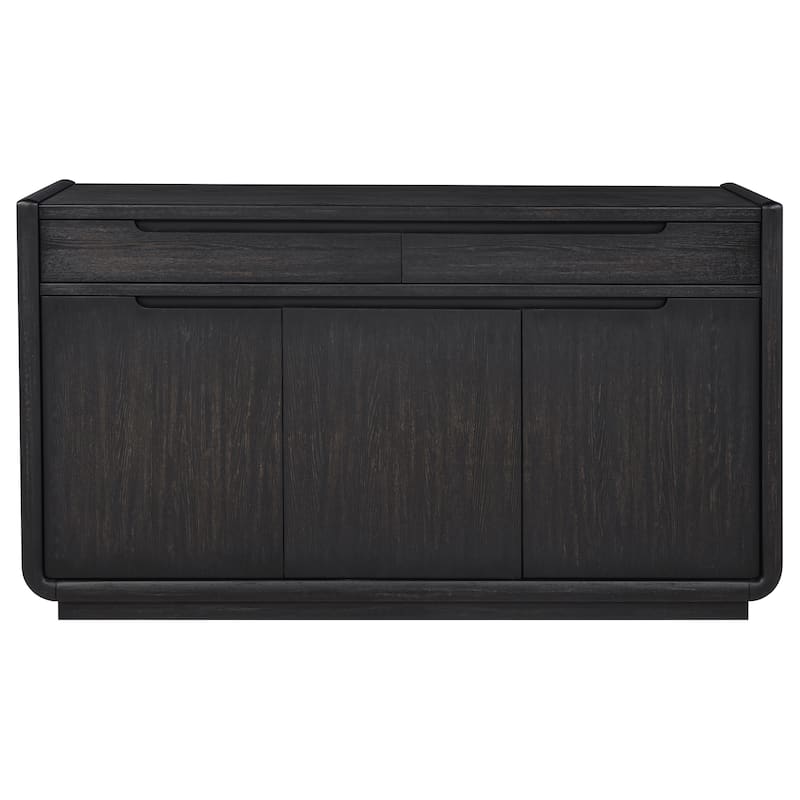 Leandro 2-drawer Dining Sideboard Server Burnished Black - 64" x 19" x 36"