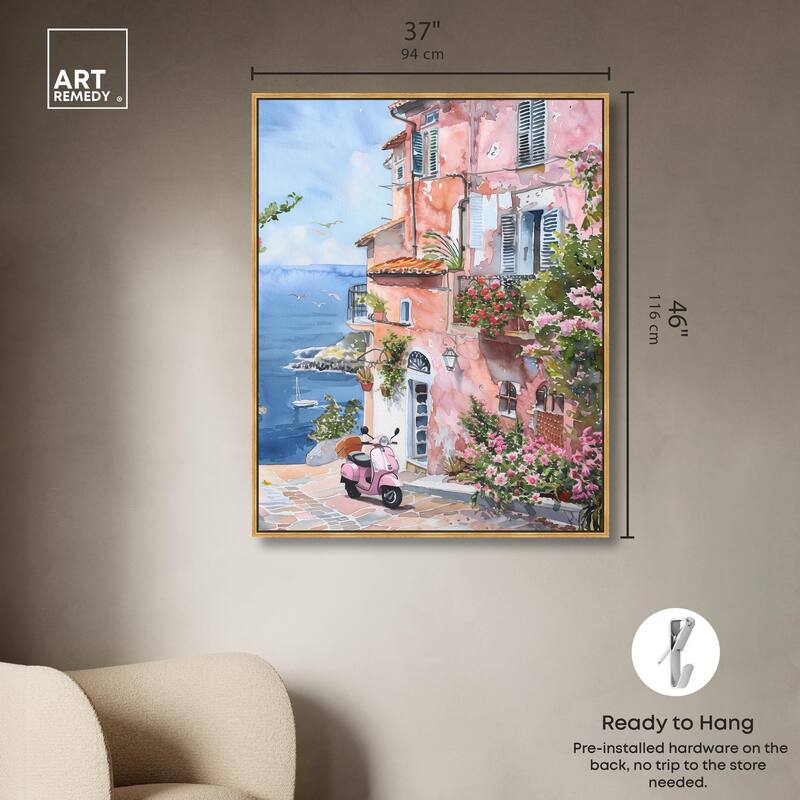 Lush Coastal Villa II Canvas by Art Remedy