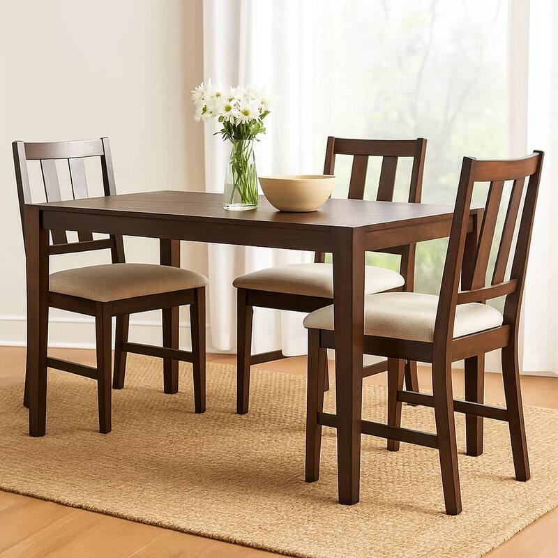 Geni Dining Table, 71 Inch Rectangular Top, Parsons Style Java Gray - Java Gray