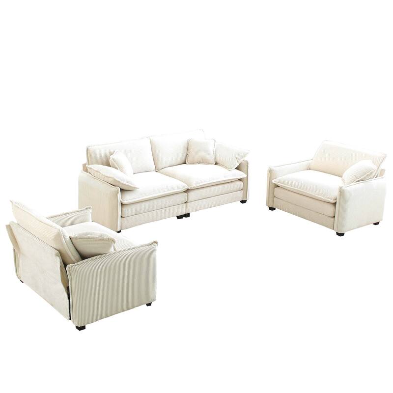 2+1+1 Seat Flexible Combinations Sofa with Cushions and Pillows