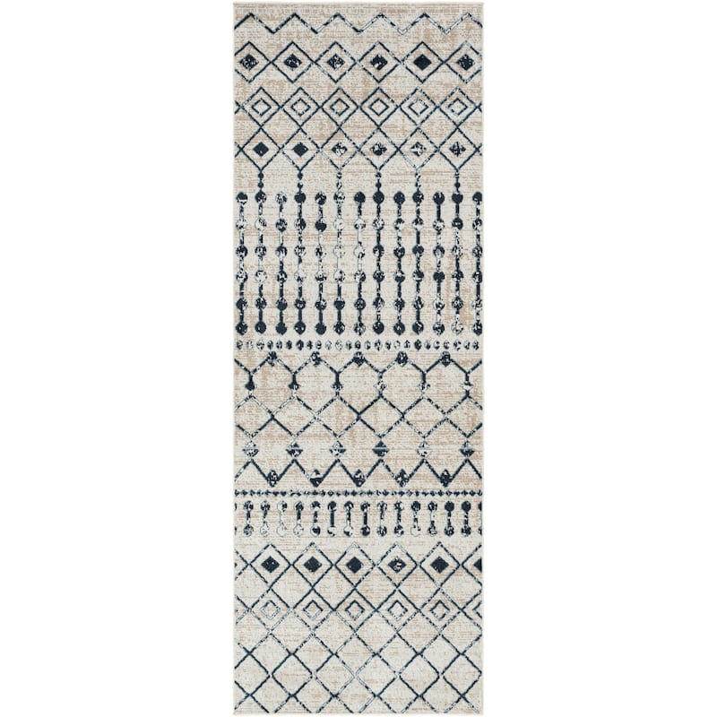 Livabliss Lavadora Bohemian Diamond Washable Area Rug