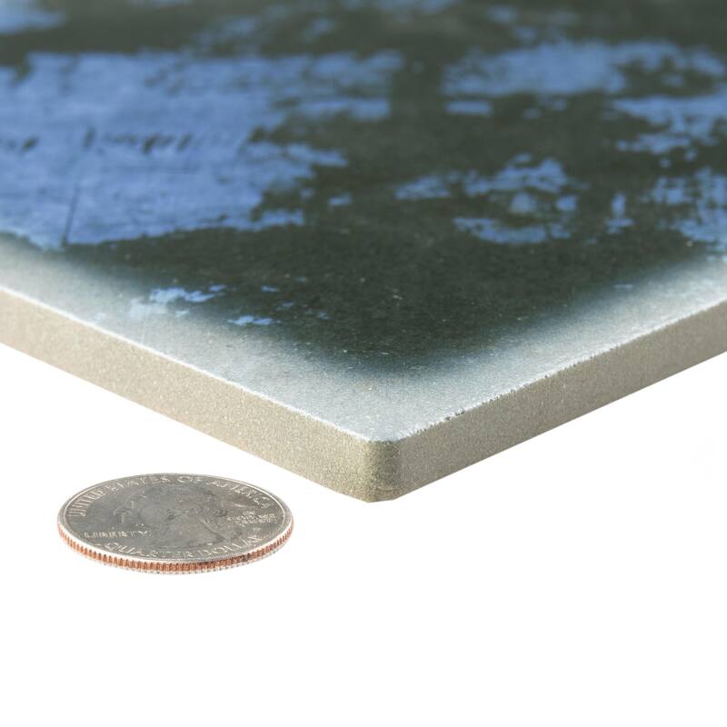 Merola Tile Dorne Kayak Blue 6-1/2" x 12-1/2" Porcelain Floor and Wall Tile