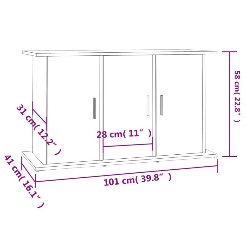 vidaXL Aquarium Stand White Engineered wood 39.8 in x 16.1 in x 22.8 in - 16.1 x 39.8 x 22.8