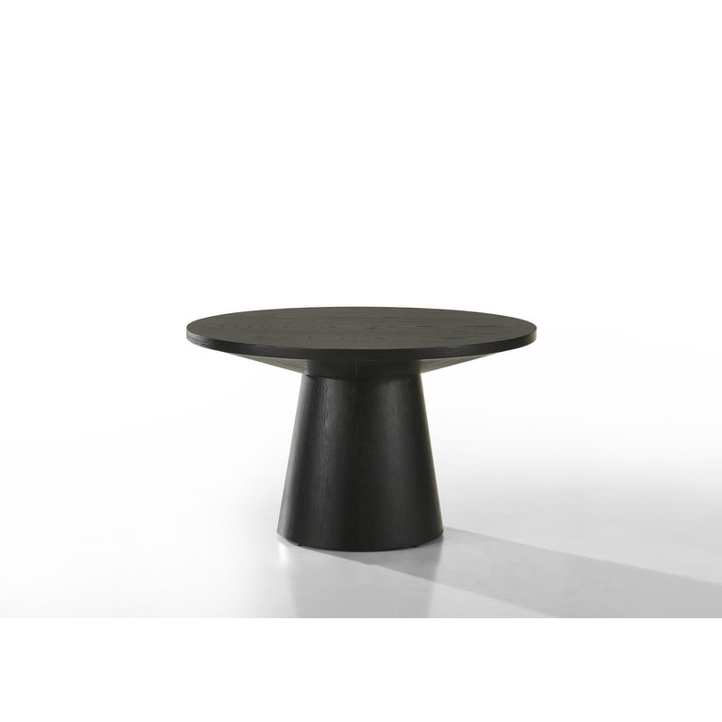 Grantham Black 29"W Round Coffee Table with Pedestal Base
