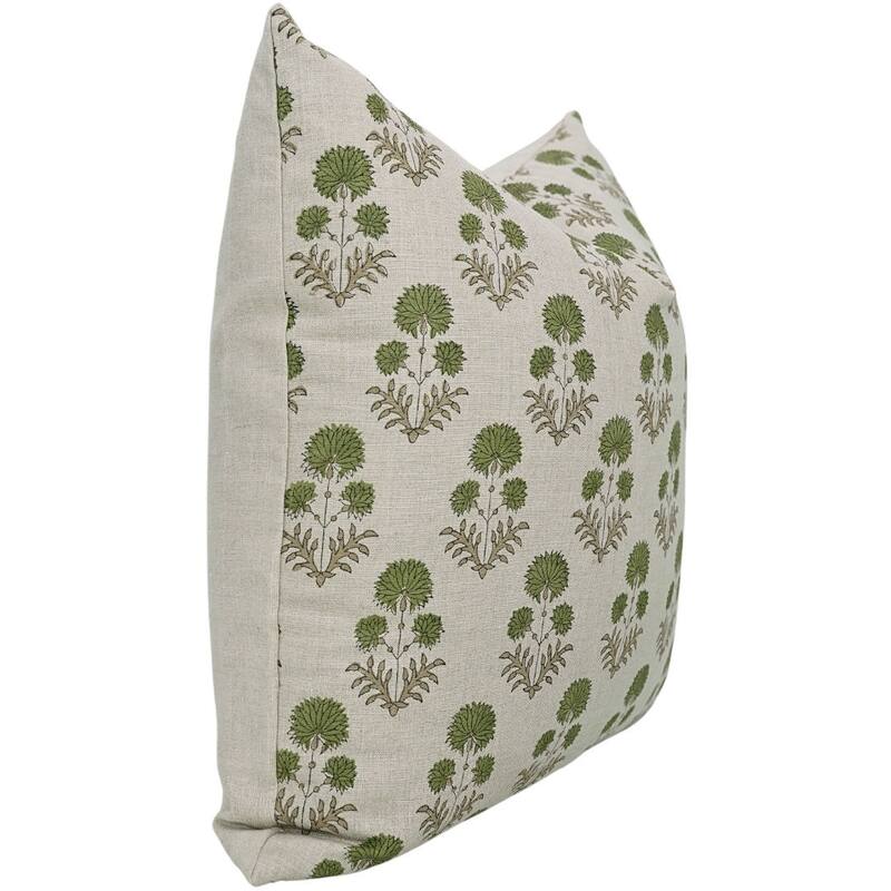 Linen Farmhouse Block print pillow Cover - Rishi