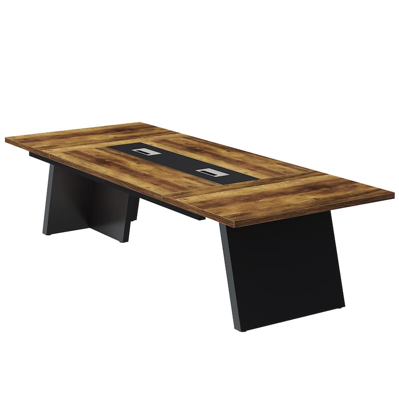 8FT Large Farmhouse Conference Table with Cable Management