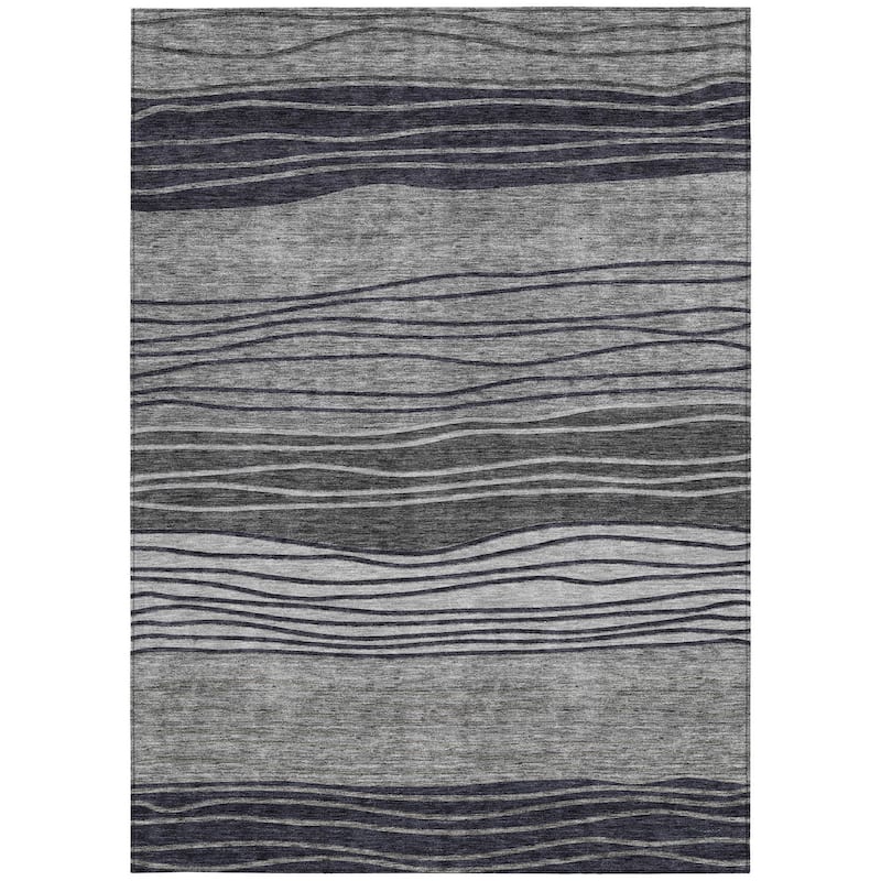 HomeRoots Striped Transitional Rectangle Outdoor Rug