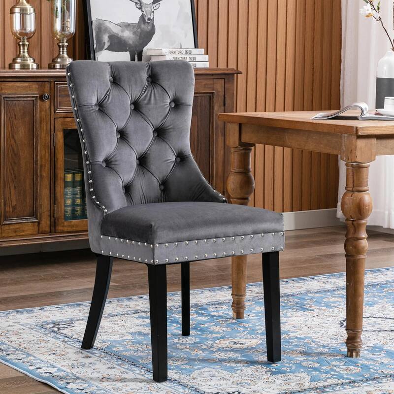 Velvet Dining Chairs Set of 2, Accent Diner Chairs Upholstered Fabric Living Room Chairs Side Chair Stylish Kitchen Chairs