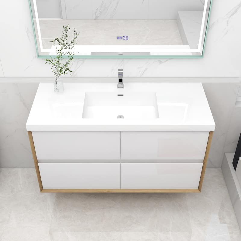 Selina 48" Wall Mounted Vanity with Single Sink - 48