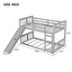 preview thumbnail 23 of 25, Twin Over Twin Bunk Bed Floor Bunk Bed with Slide and Ladder