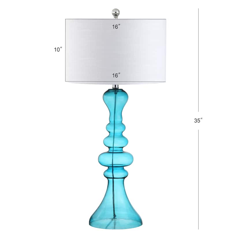 Alba 35" Curved Glass LED Table Lamp, Mercury Glass by JONATHAN Y