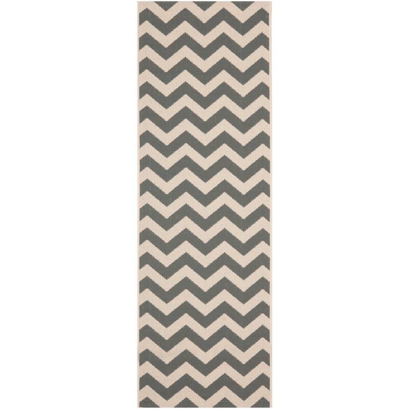 SAFAVIEH Courtyard Joycelyn Indoor/ Outdoor Waterproof Patio Backyard Rug - Grey/Beige - 2'3" x 10' Runner