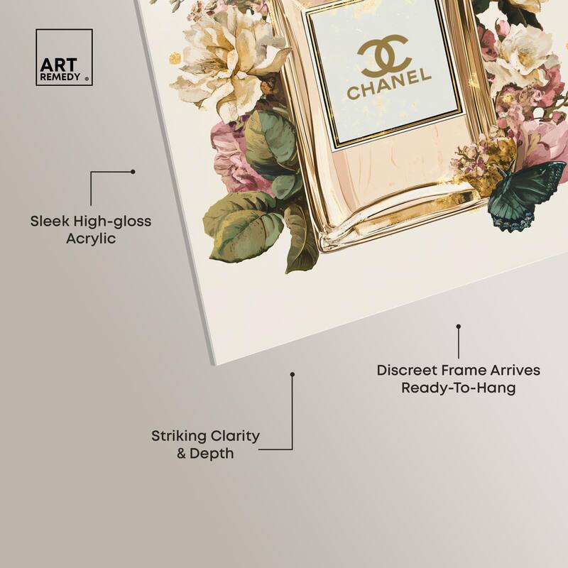 Glam Bloom Butterfly Perfume Acrylic by Art Remedy, Ready to Hang
