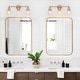 preview thumbnail 2 of 10, Cionar Mid-century Modern Gold 3-Light Bathroom Vanity Lights with Clear Bell Glass for Powder Room - L21.5"x W7.5"x H 10"
