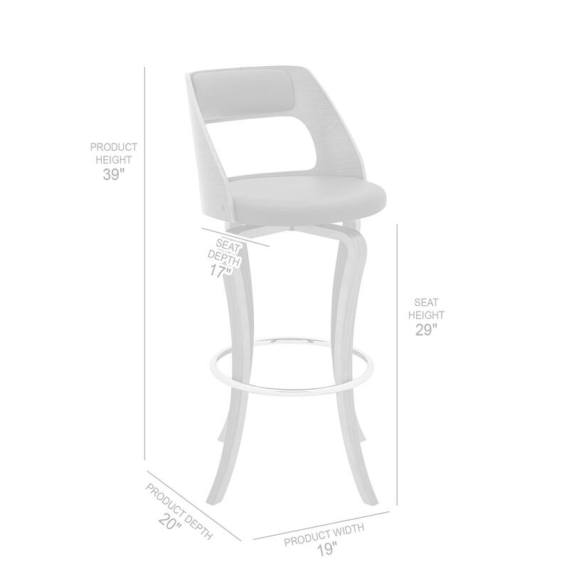 Grady Walnut Wood Upholstered Swivel Bar or Counter Stool