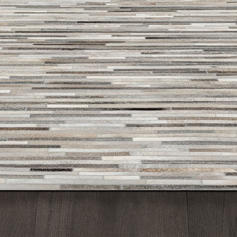 Ben Soleimani South American Cowhide Stripe Hand Woven Rug