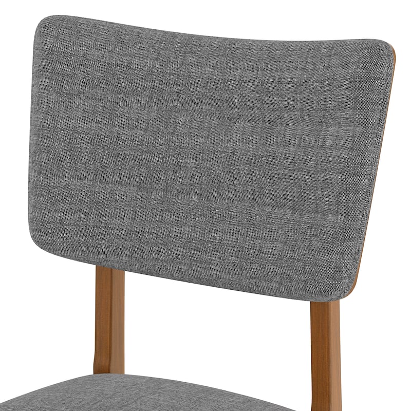 Dining Chairs Set of 4, Wooden Dining Chair Armless, Mid-Century Modern Upholstered Linen Seat Cushion Dining Room Chair