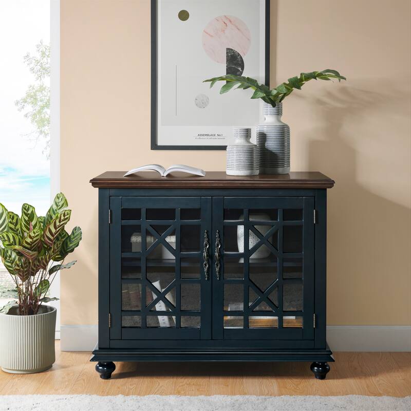 Elegant Small Spaces TV Stand by Martin Svensson Home - Blue/Walnut