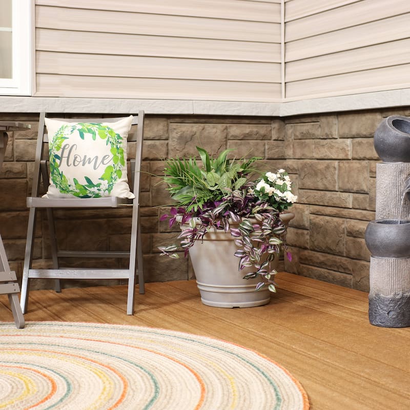 Sunnydaze Franklin Outdoor Flower Pot Planter - Beige - 20-Inch - Single