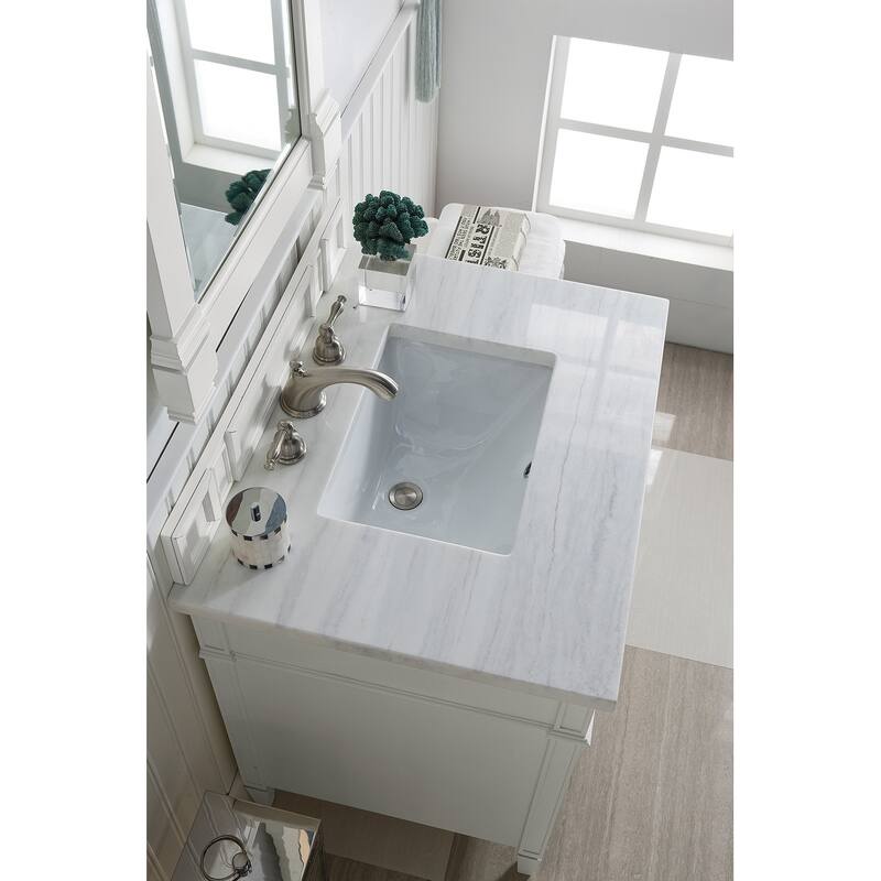 James Martin Vanities Brittany 30" Single Vanity, Bright White - 30 x 23.50 x 34