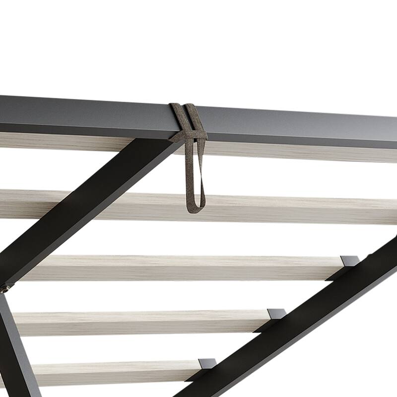 CraftPorch Elegant Wingback Platform Lift Up Storage Bed