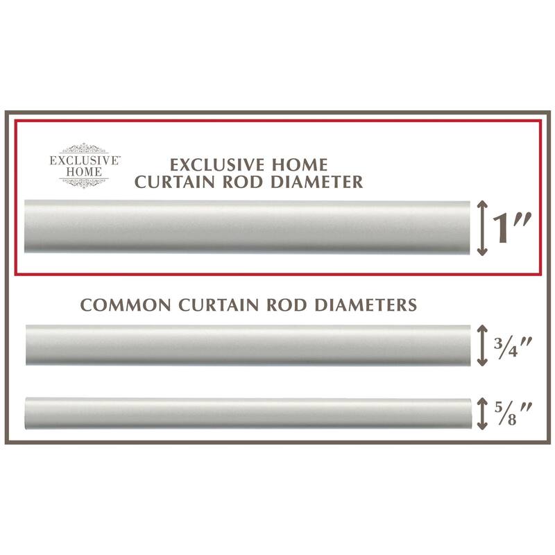 EXCLUSIVE HOME Topper 1" Curtain Rod and Finial Set