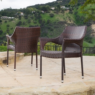Cliff Outdoor Wicker Chairs Set by Christopher Knight Home On