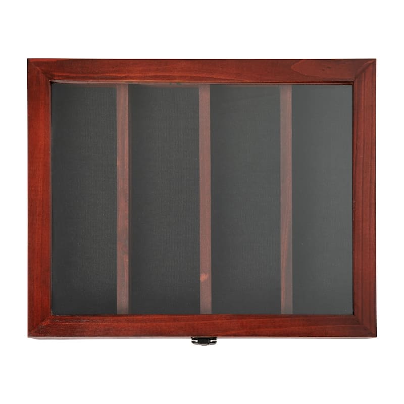 Wooden Medals Display Case with Removable Shelves