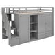 preview thumbnail 11 of 34, Stylish & Simple Functional Loft Bed with 3 Shelves, 2 Wardrobes and 2 Drawers, Ladder with Storage, No Box Spring Needed, Gray