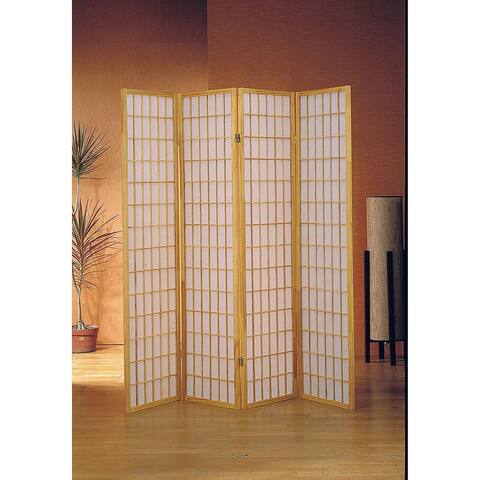 Natural 4 Panel Shoji Screen