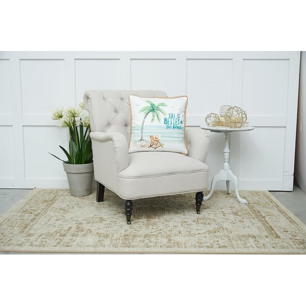 18 X 18 Life Is Better At The Beach Embroidered Throw Pillow Overstock 35281526