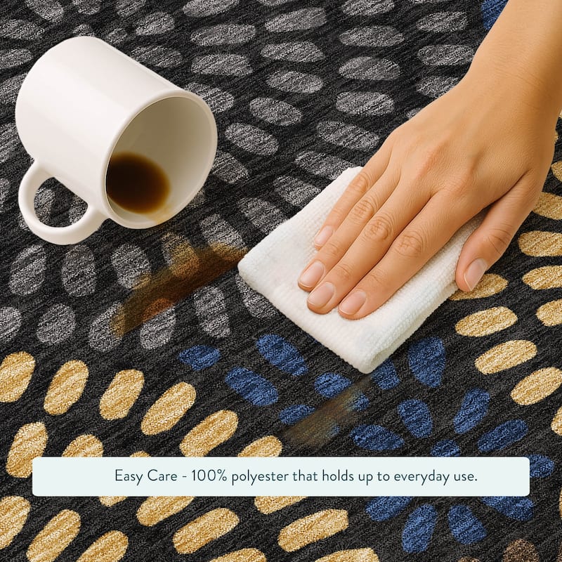 Machine Washable Indoor/ Outdoor Casual Ric Chantille Rug