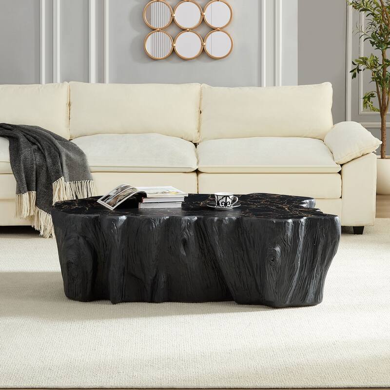 GDF Studio - Mid-Century Fiberglass Unique-Shape Coffee Table (No Assembly)