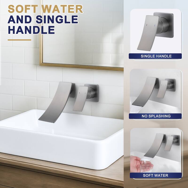 WOWOW Single Handle Wall Mounted Bathroom Basin Faucet