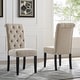 preview thumbnail 1 of 16, Roundhill Furniture Leviton Solid Wood Tufted Dining Chair (Set of 2) Tan