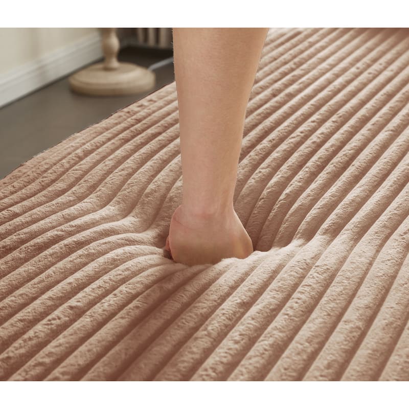 Full Size Floor Sleeper Sofa - 15" Folding Mattress, No Assembly Corduroy Sofa Bed with 2 Pillows