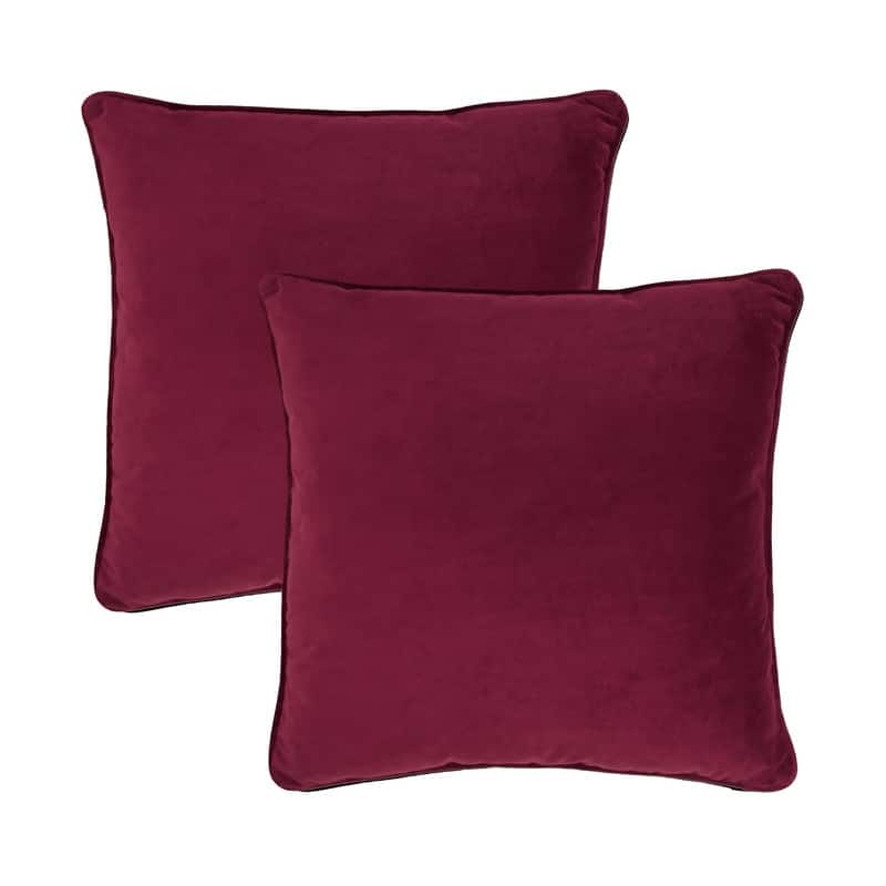 Sherry Kline Glendon Velvet Corded Edge pillow, zippered with Polyester Insert (Set of 2) 20"x20"