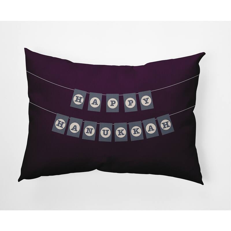 Banner Day Happy Hanukkah Indoor/Outdoor Throw Pillow