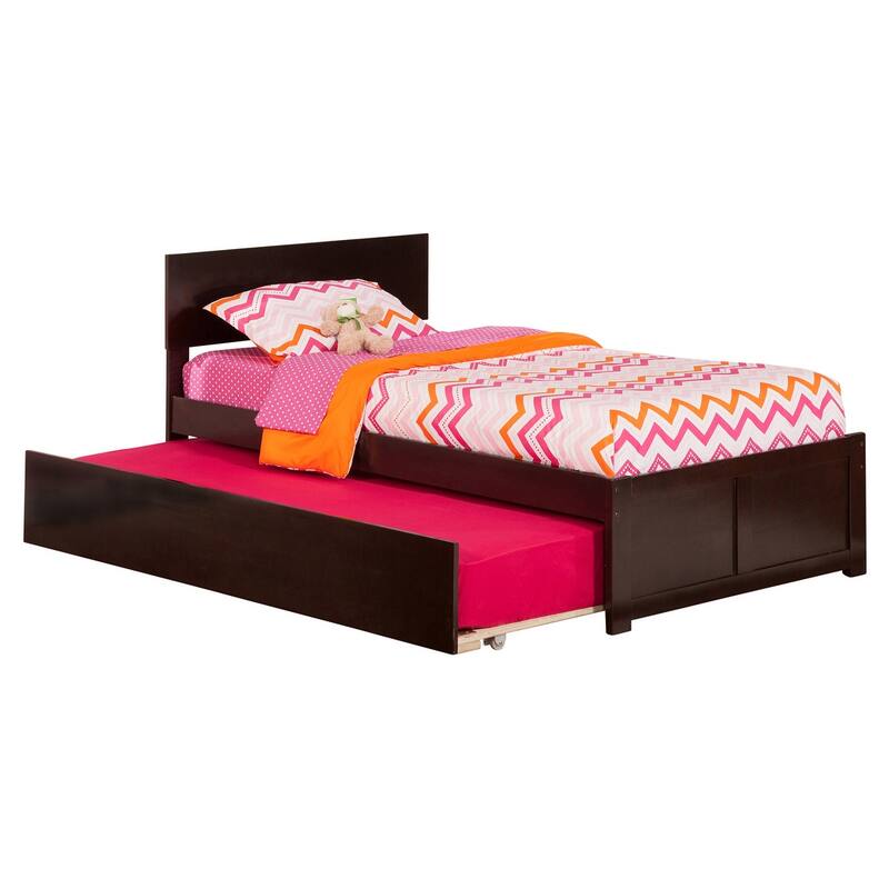 Rustic Retreat Full Bed with Trundle - White Platform Bed Frame, Sturdy & Stylish Bedroom Furniture