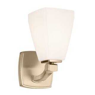 Kichler Lighting Marant 9.5" 1-Light Wall Sconce with Opal Glass in Champagne Bronze
