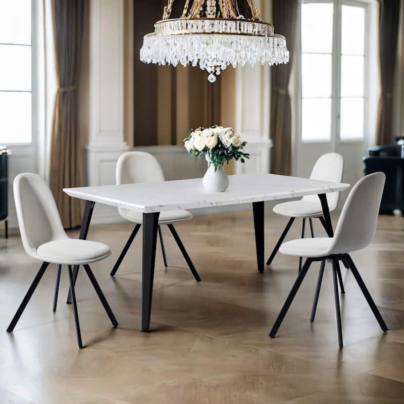 Homylin 63-Inch Rectangular Dining Table with Metal Legs, Modern Kitchen & Dining Room Table