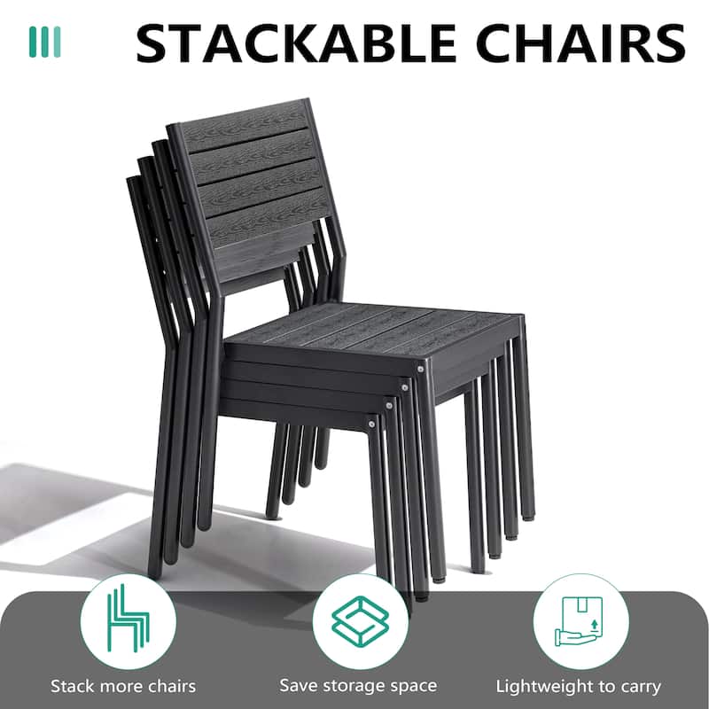 VredHom Outdoor Stackable Aluminum Patio Dining Chairs