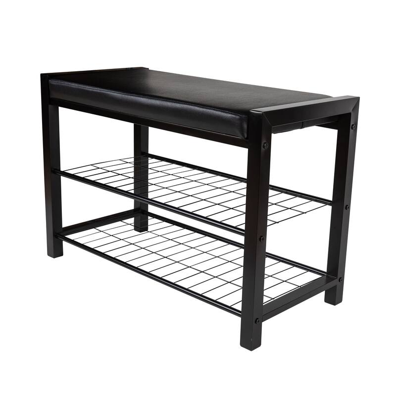 Danya B. Leatherette Entryway Shoe Storage Bench Bed Bath & Beyond