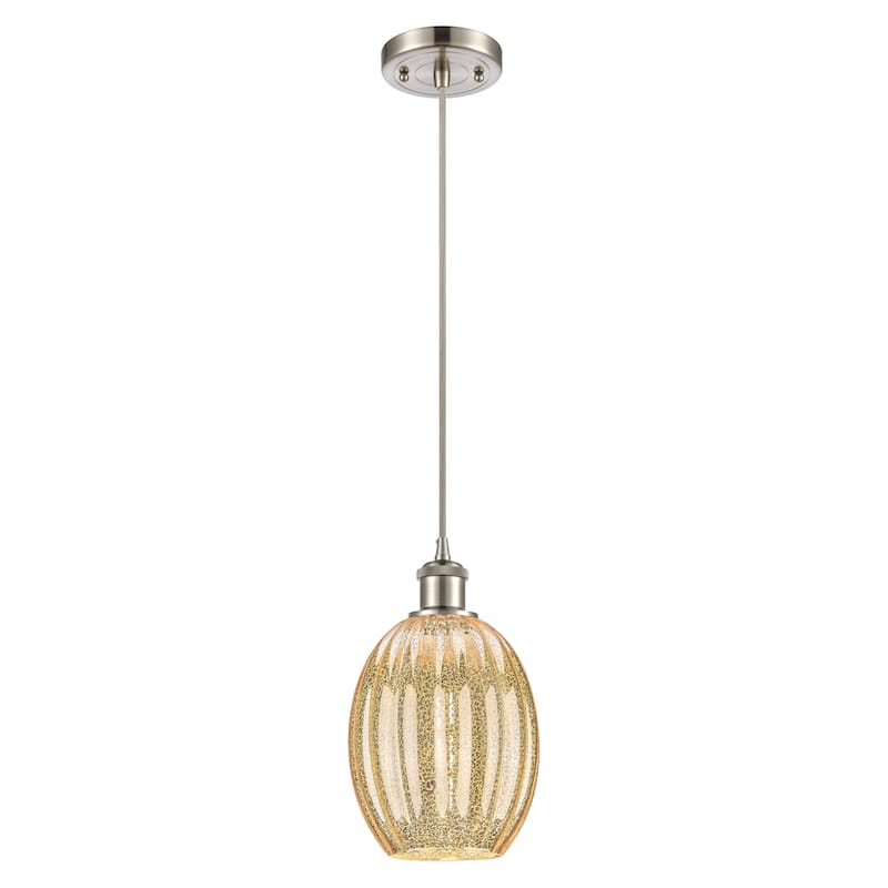 Innovations Lighting Endless Possibilities Ballston - Preston - 1 Light 6" Bulb Shade Cord Hung Mini Pendant - Mercury/Brushed Satin Nickel