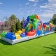 preview thumbnail 2 of 7, HeroKiddo 42' Block Party Inflatable Obstacle Course Water Slide Combo with Air Blower, Commercial Grade, Kids Outdoor Play